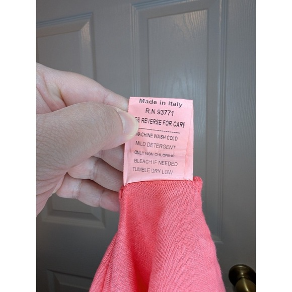 Kaktus Sleeveless Blouse Women's Size M 100% Linen Handmade Italy Coral NWT - Picture 5 of 5